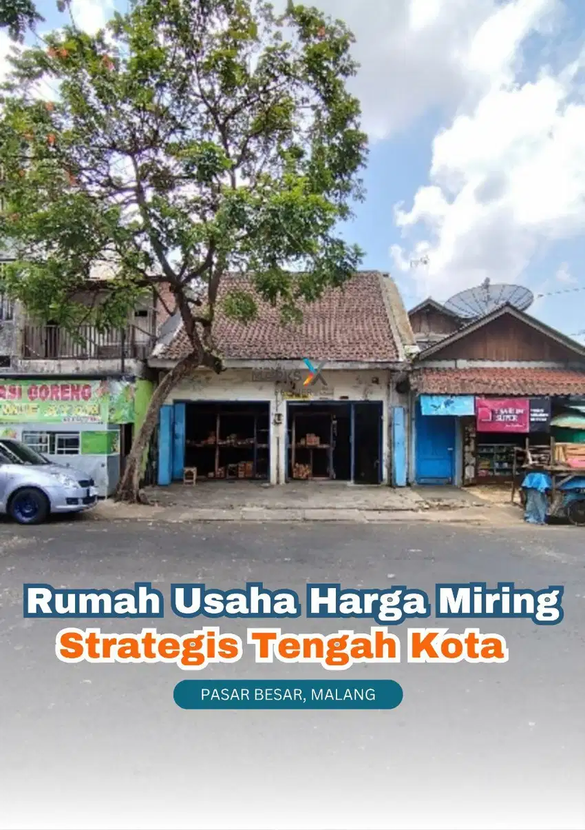 Rumah Usaha dekat pasar besar di Jodipan Malang Jual Murah