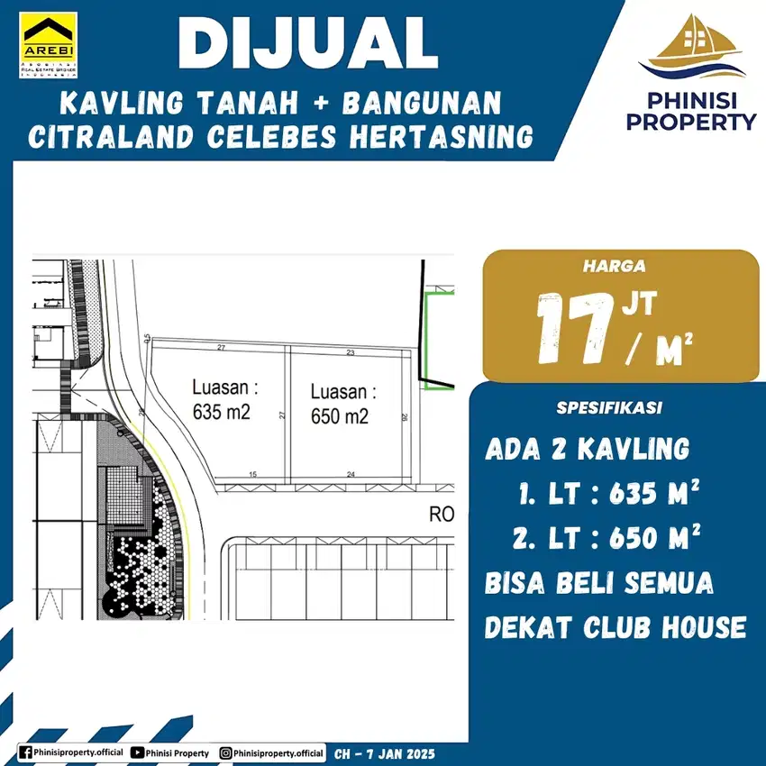 Dijual Kavling di CItraland Celebes, Hertasning