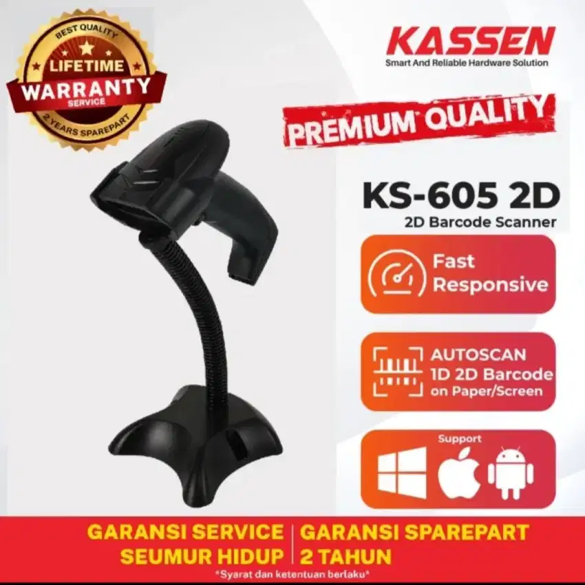 Kassen KS-605 2D Wired Barcode Scanner