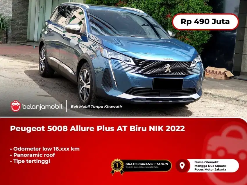 [LOW KM] Peugeot 5008 Allure Plus AT Biru 2022/2023