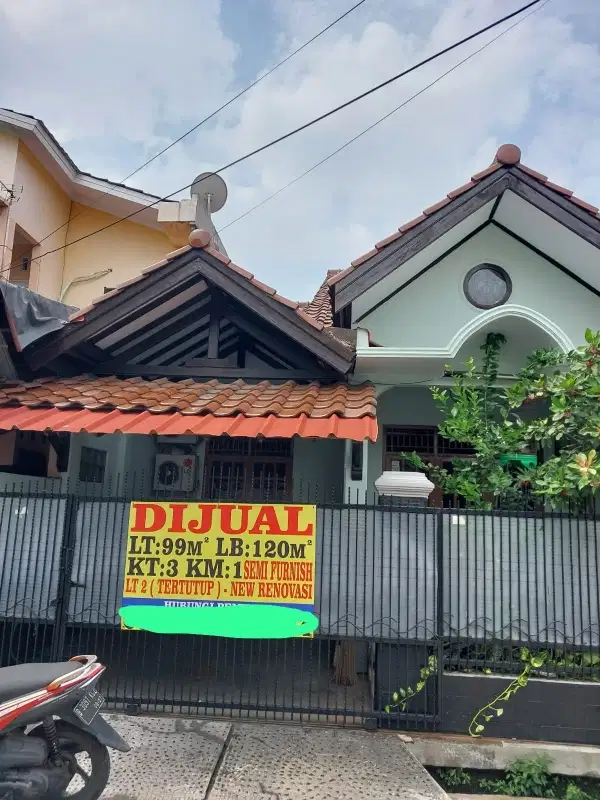 dijual  rumah baru di renovasi Pondok cikunir Indah bebas banjir