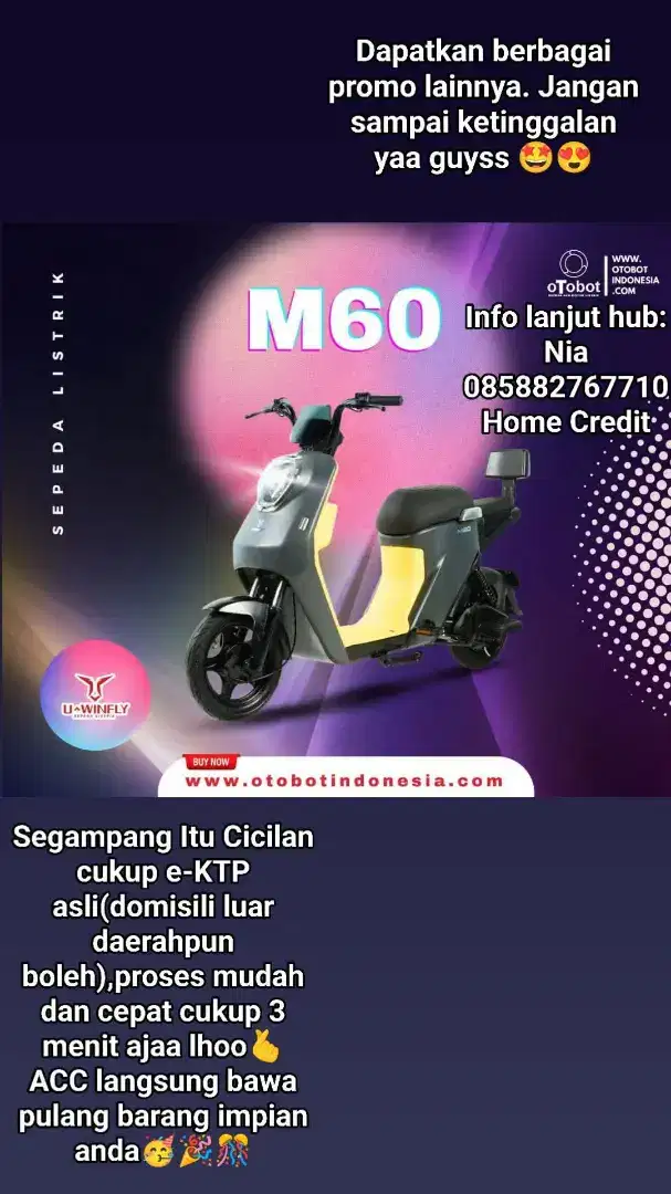 Sepeda Listrik M60(Nego)#Segampang Itu Cicilan Cukup e-KTP asli