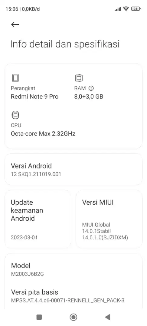 Note 9 pro Ram 8 / 128 gb