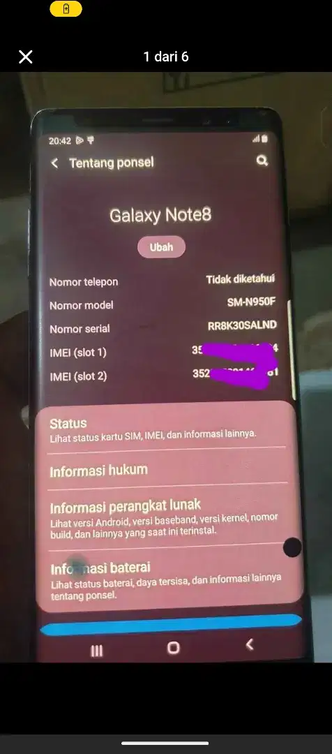 Samsung note 8 minus, 6/64