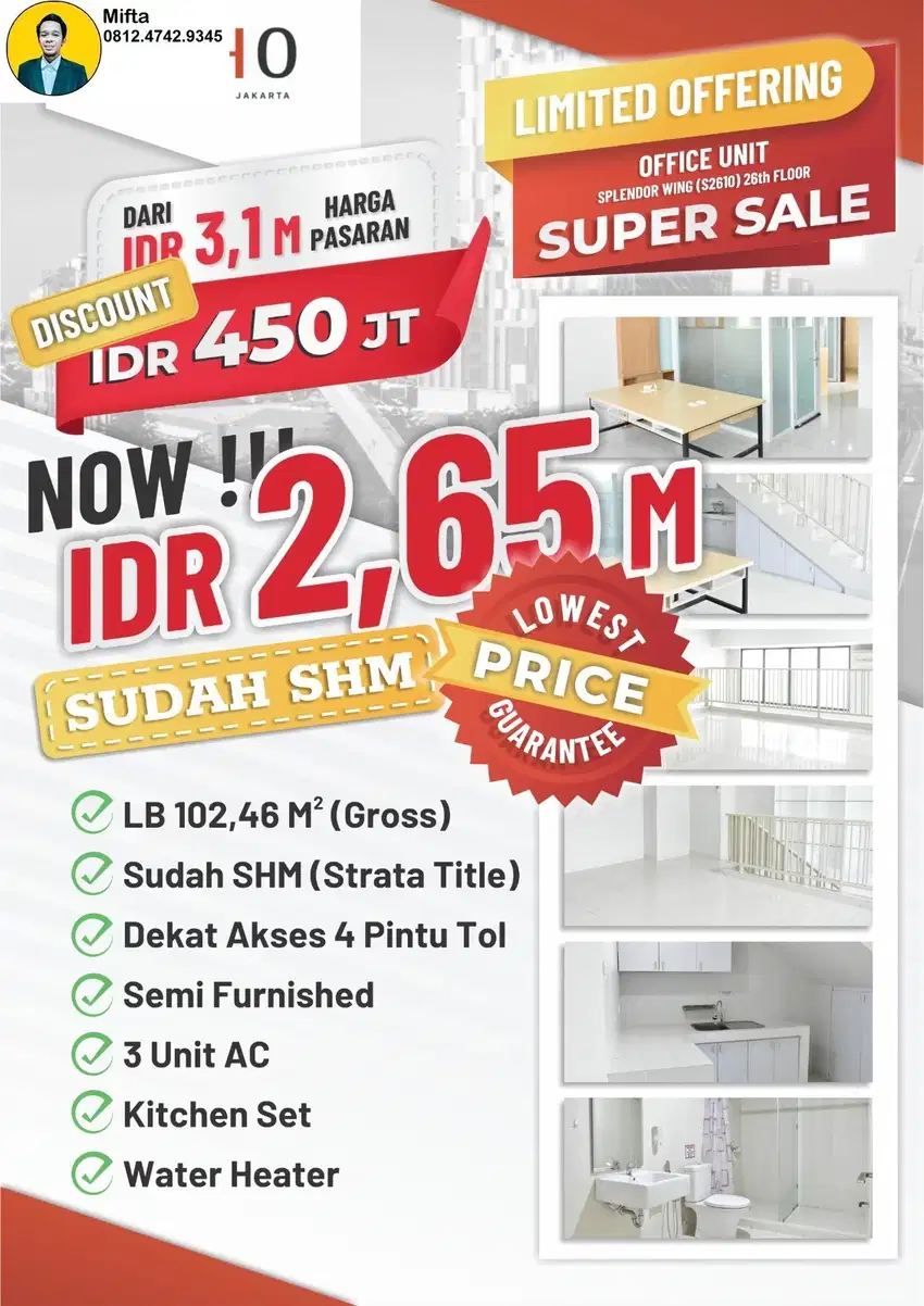 151.  DIJUAL CEPAT SOHO Pancoran Jakarta Selatan, Super Sale Dibawah