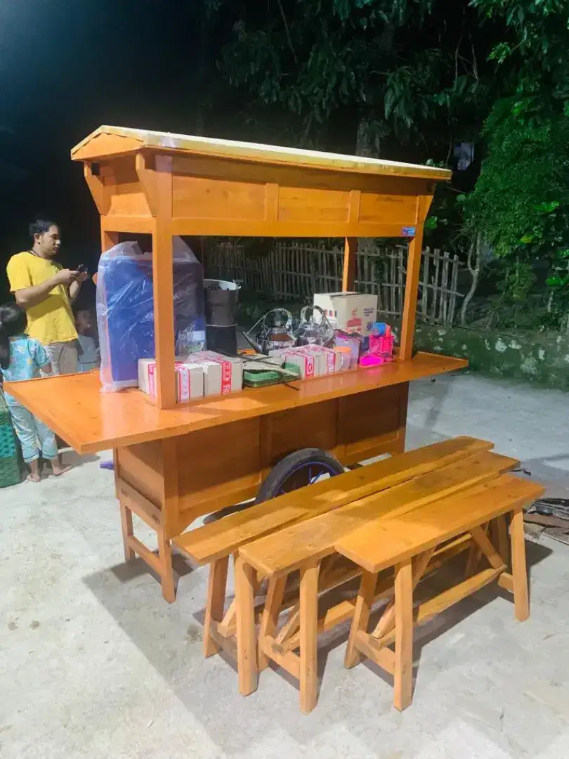 Gerobak Angkringan Bakso Mie Ayam PeceL Bubur Sate Martabak Ronde dlL