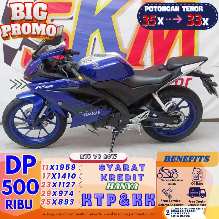 FREE SERVICE SELAMA KREDIT DP 500K YAMAHA R15 2017