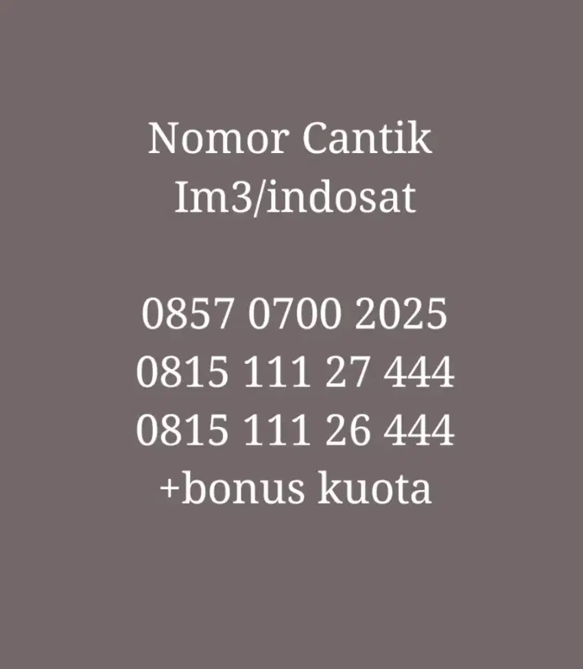 No cantik im/Indosat