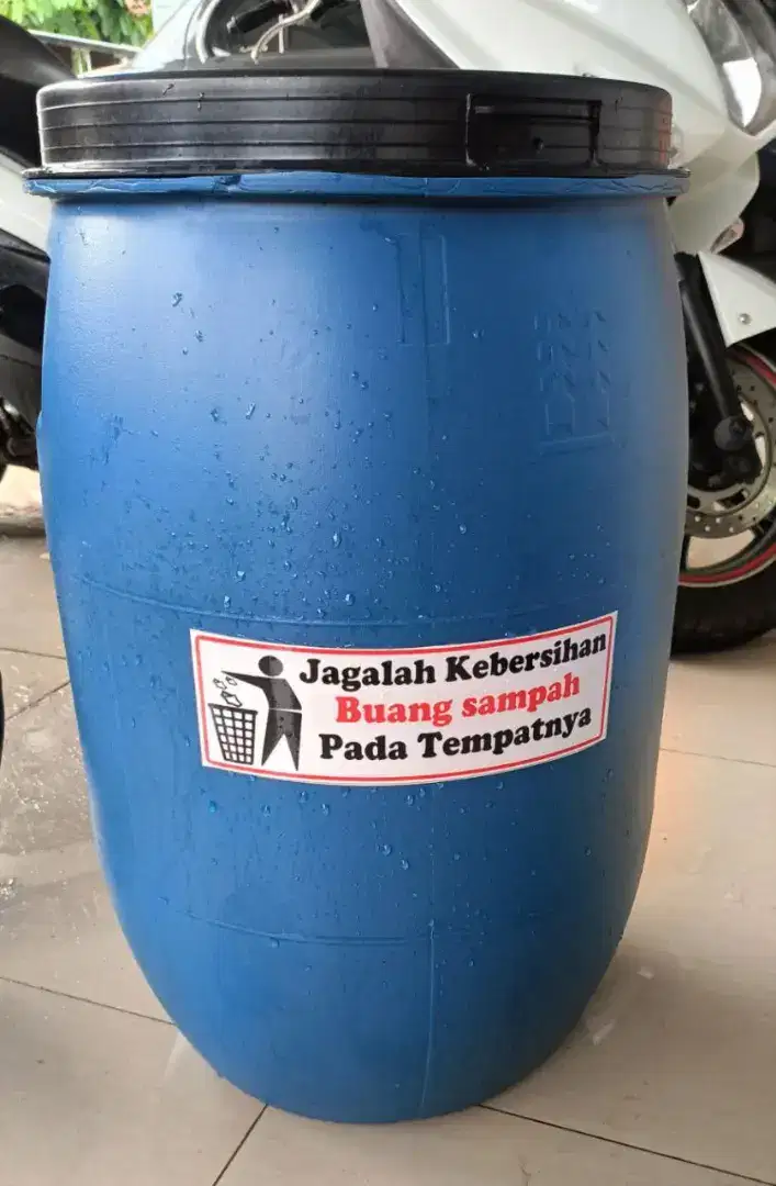 Tempat Sampah Tong Biru/Drum Plastik 60 Liter ~Bagus, Awet Berkualitas