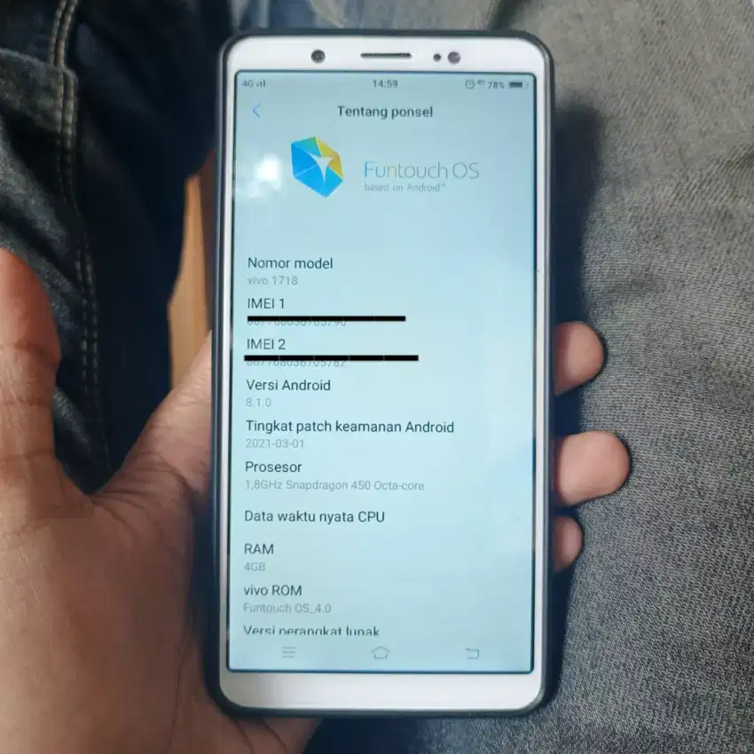 Hp Vivo V7 4/32 Bekas Murah