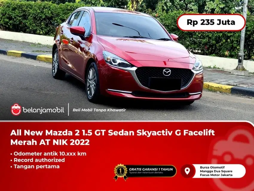 Mazda 2 Mazda2 1.5 GT Sedan SkyactivG Facelift Merah AT 2022/2023