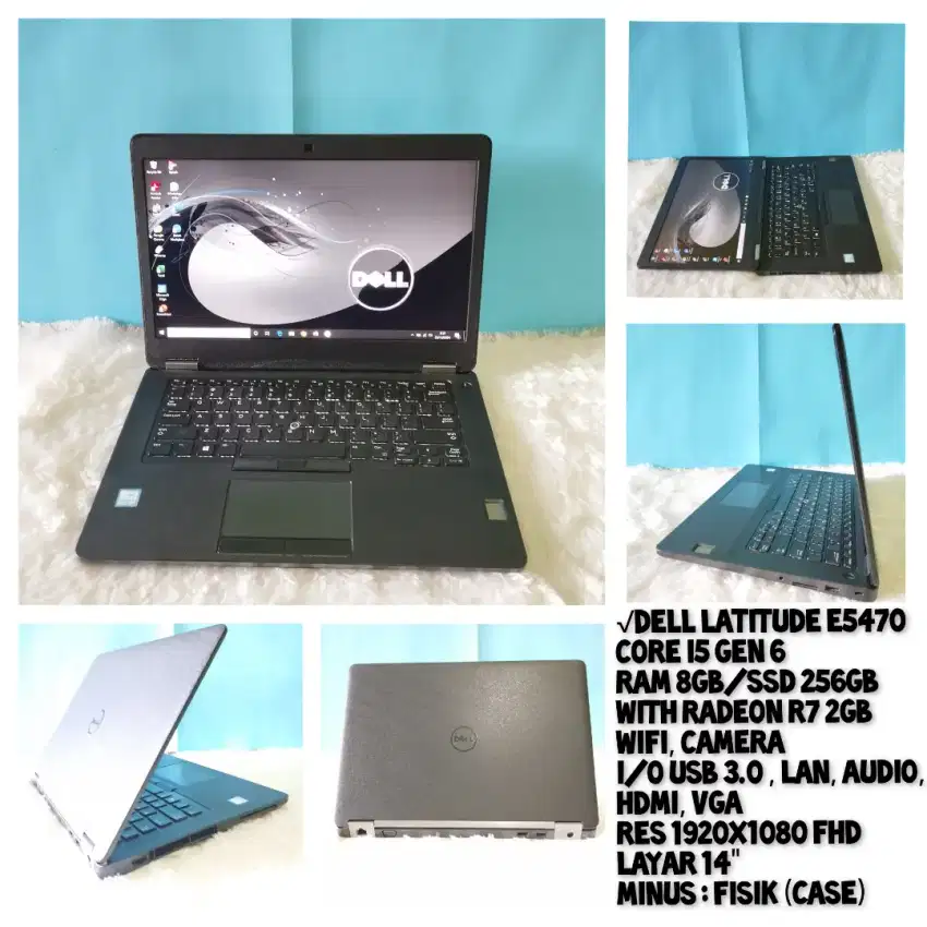 Laptop Dell 5470 i5 Gen 6 8/256 , Radeon R7 2GB ,Murah, Minus Fisik