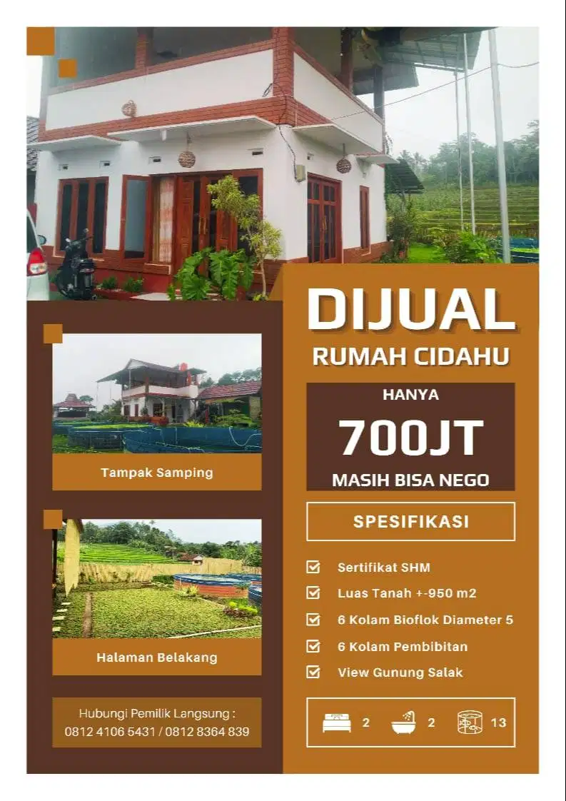 dijual murah rumah semi villa dengan luas tanah 950 meter