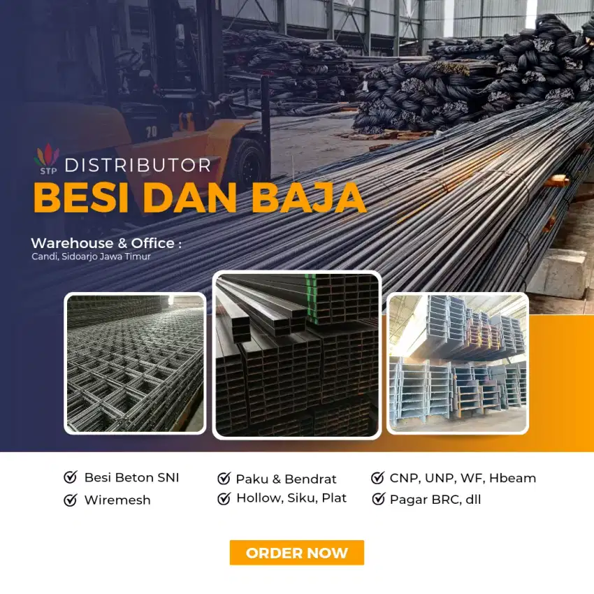 Distributor besi murah, wiremesh, bondek, bendrat siap kirim.