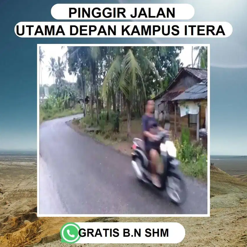 TANAH PINGGIR JALAN RAYA LAPAS DEPAM KAMPUS ITERA SUKARAME DJUAL MURAH