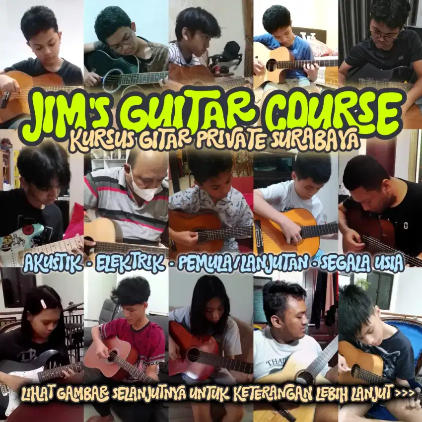 Les Kursus Gitar Private Surabaya