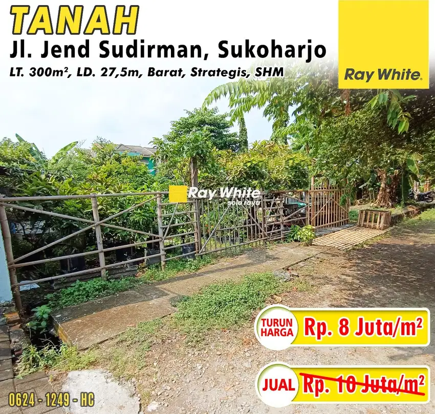 Dijual Tanah Jl. Jend Sudirman, Sukoharjo