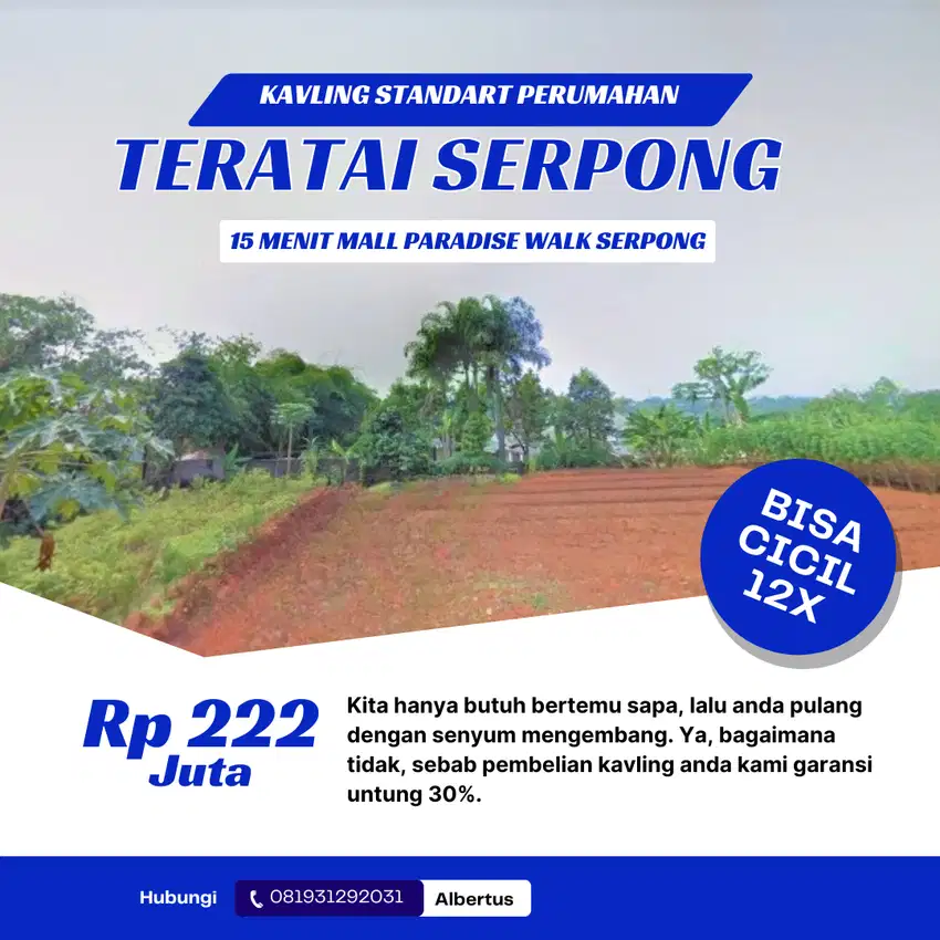 Jual Kavling Setu Tangsel Murah; Dekat Taman Pandawa Lima,SHM Per Unit