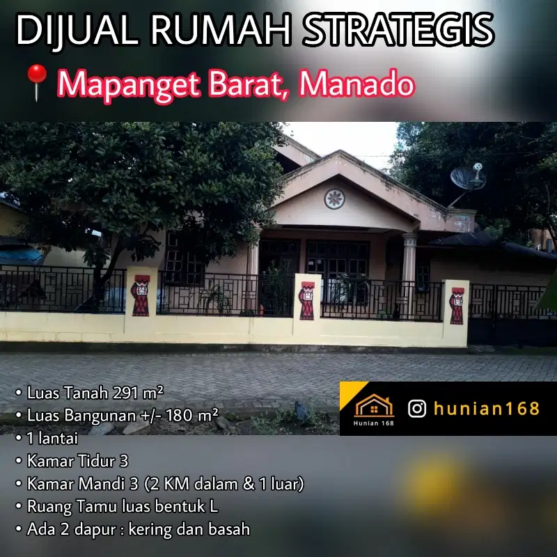 Rumah Dekat Bandara Sam Ratulangi Mapanget Barat Manado Kota Pusat