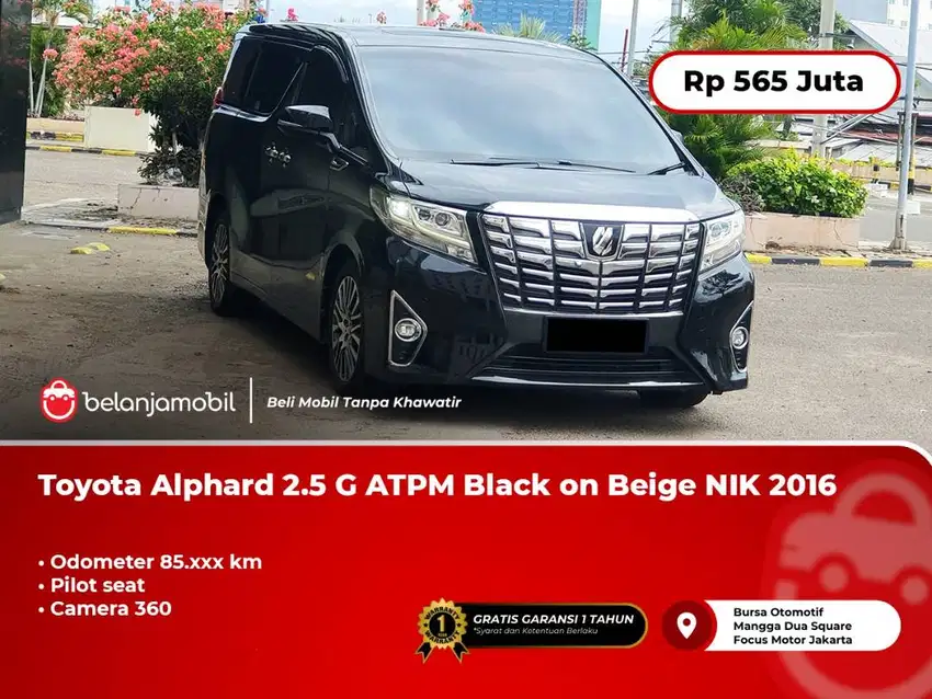 [PILOT SEAT] Toyota Alphard 2.5 G ATPM Camera360 Black on Beige 2016