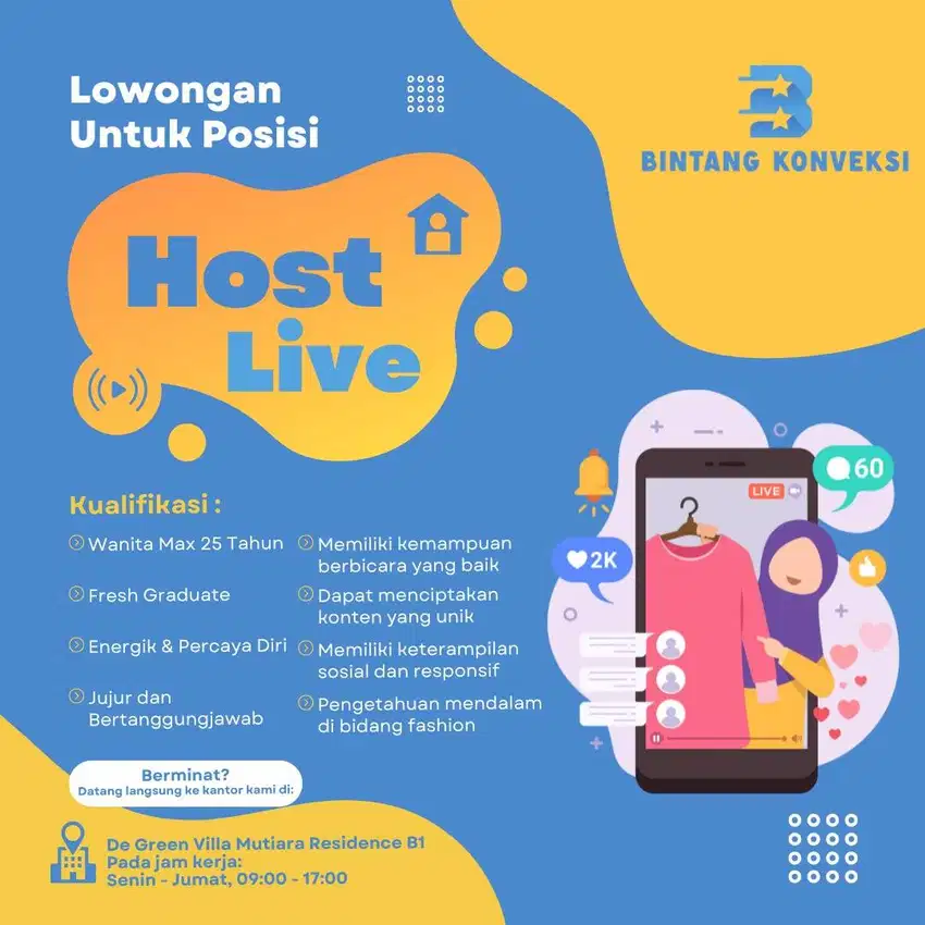 Lowongan Host Live Streaming Jualan Baju – Kreatif dan Percaya Diri!