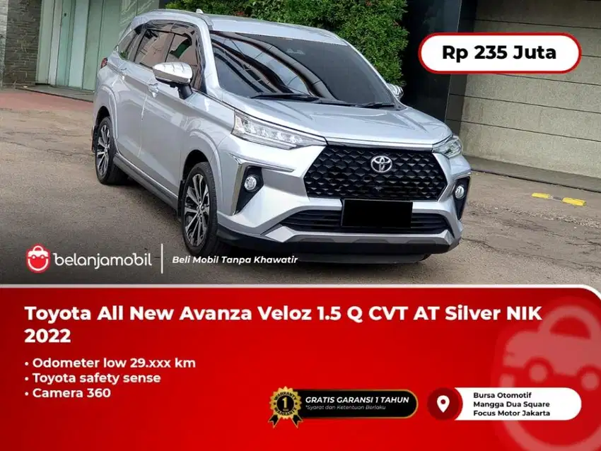 [ LOW KM ] Toyota All New Avanza Veloz 1.5 Q TSS AT Silver 2022/2023