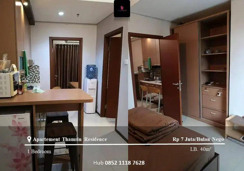 Disewakan Apartement Thamrin Residence Low Floor 1BR Full Furnished