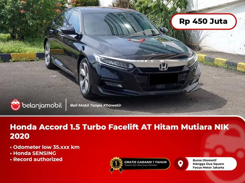 [KM 35RB] Honda Accord 1.5 Turbo Sensing Facelift AT NIK 2020/2021