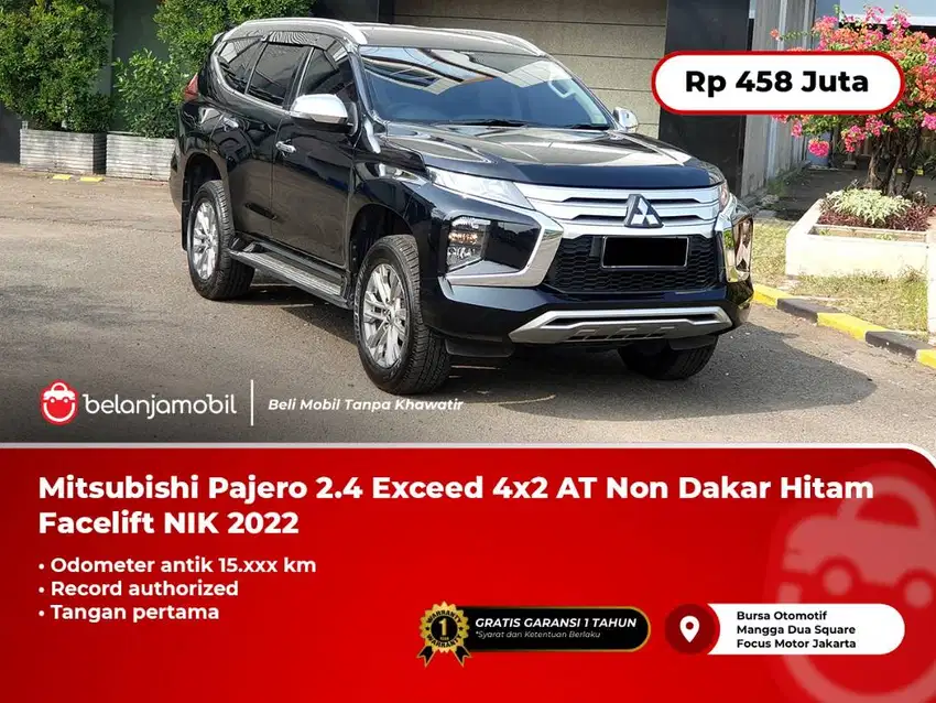 [KM 15RB] Mitsubishi Pajero 2.4 Exceed 4x2 AT Hitam Facelift 2022/2023