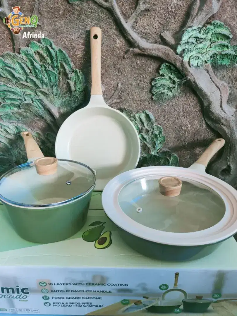 Ecoramic Avocado pan set