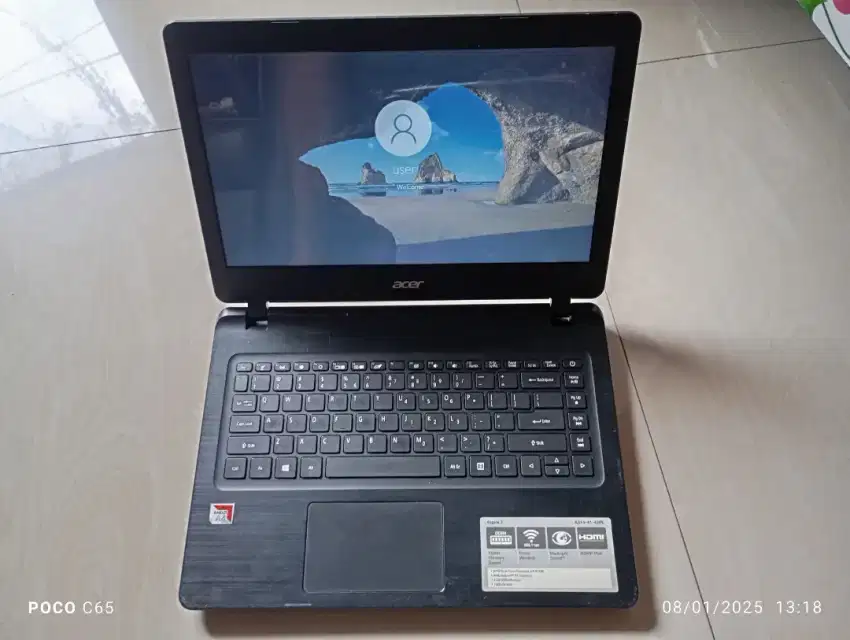 Acer Aspire A314 AMD A4 9120e ram4gb ssd128gb 14inch gaming murah