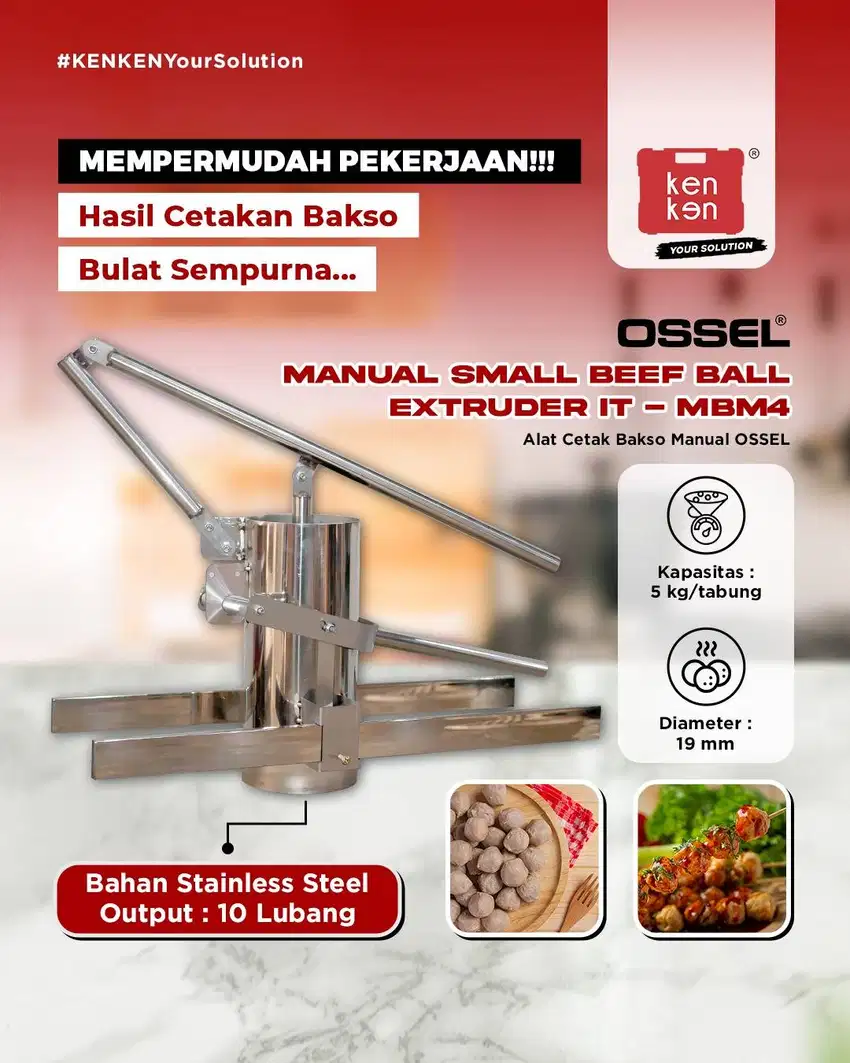 Alat Cetak Bakso Pentol Manual Kapasitas 5 Liter IT-MBM4 OSSEL