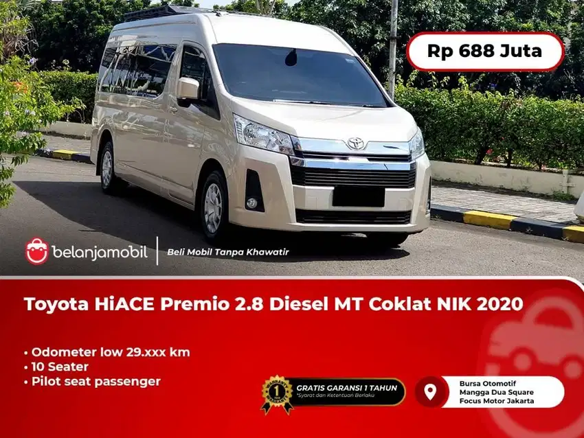 LOW KM.29RB !! TOYOTA HIACE PREMIO DIESEL MANUAL 2020 / 2021 COKLAT