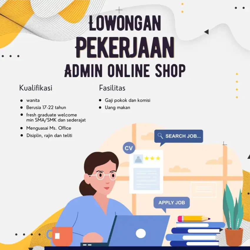 LOKER ADMIN ONLINE SHOP KHUSUS WANITA