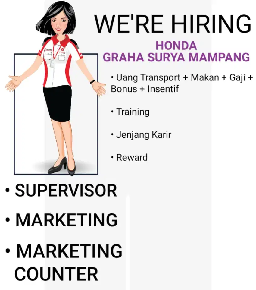 Lowongan Supervisor & Marketing Sepeda Motor Honda