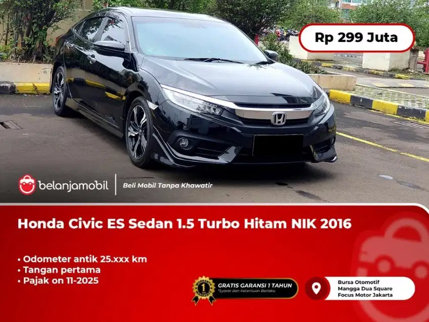 [KM ANTIK 25RB] Honda Civic ES Sedan 1.5 Turbo Hitam 2016/2017