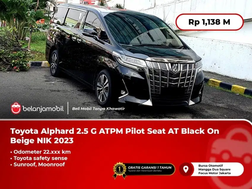 [PILOT SEAT] Toyota Alphard 2.5 G ATPM TSS AT Black On Beige 2023/2024