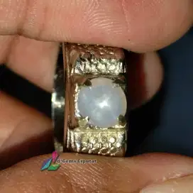 Batu Cincin Akik Permata Natural White Star Sapphire Ceylon Sri Lanka