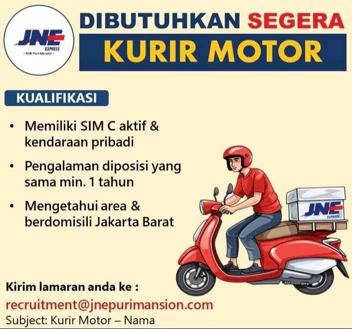 DICARI KURIR MOTOR SIM C