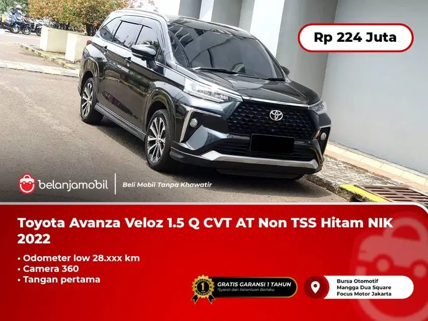 Toyota Avanza Veloz 1.5 Q CVT AT Non TSS Hitam Camera360 2022 2023