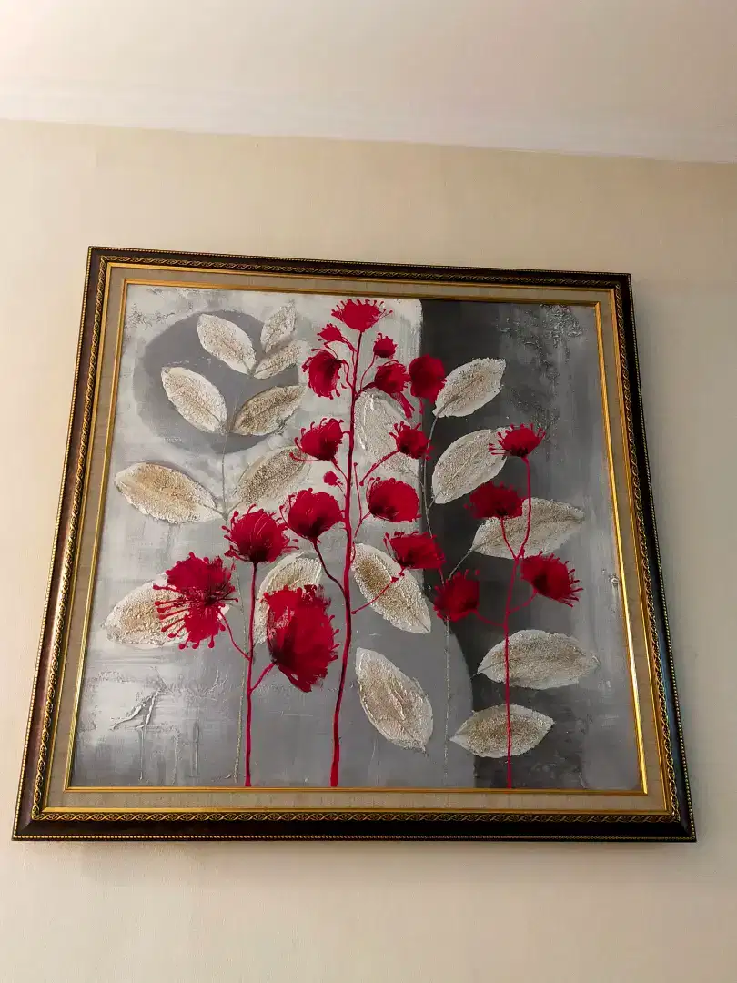 Lukisan canvas bunga