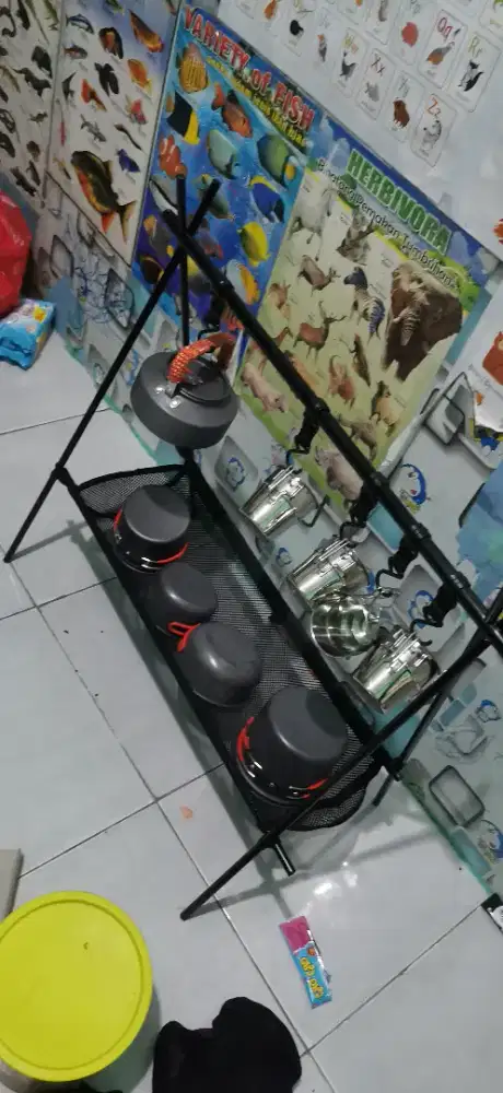 Rak gantung buat camping outdoor double seperti dipoto