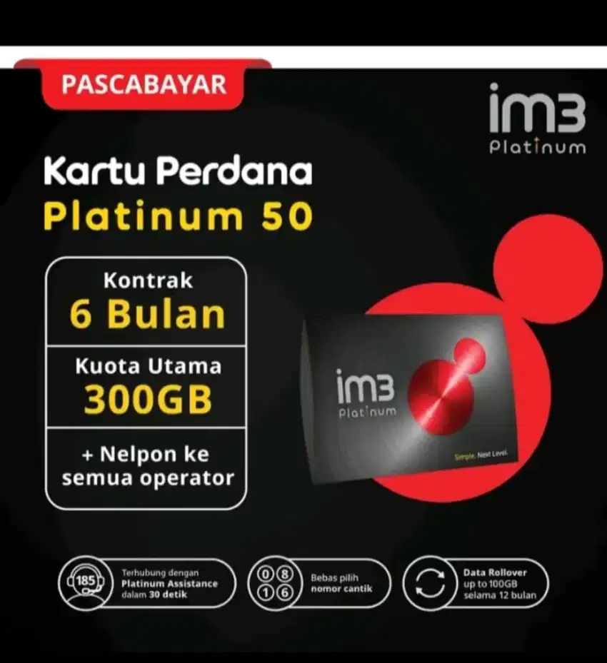 IM3 Pascabayar 6bulan 300gb