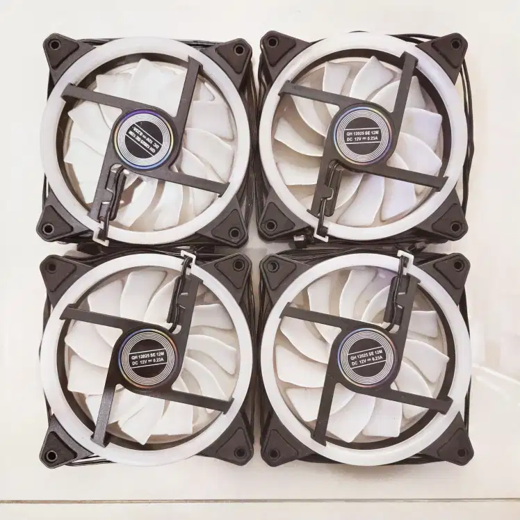 White ARGB Cooler Fan Case Fan Casing 12cm