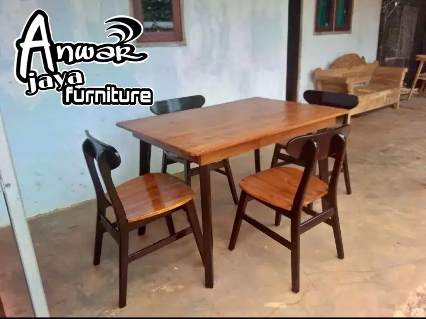 Meja makan minimalis ropan full kayu jati