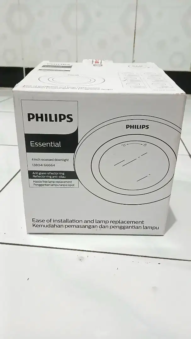 Lampu downlight Philips 4 inch warna metal (4 pcs)