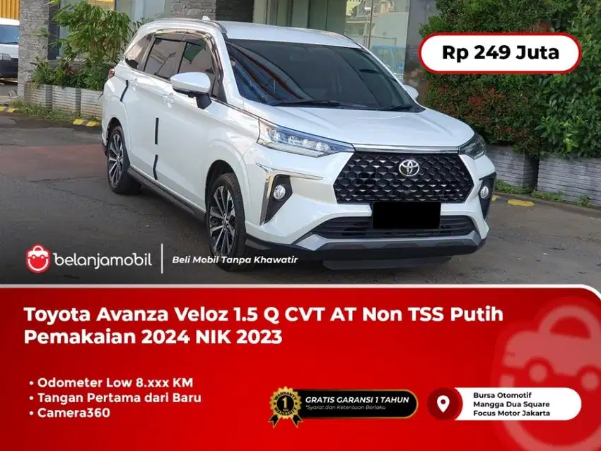 [LOW KM 8RB] Toyota Avanza Veloz 1.5 Q CVT AT Putih 2023/2024