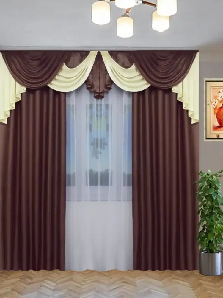 Jual tirai jendela gordyn hordeng gorden wallpaper dinding rollblind v