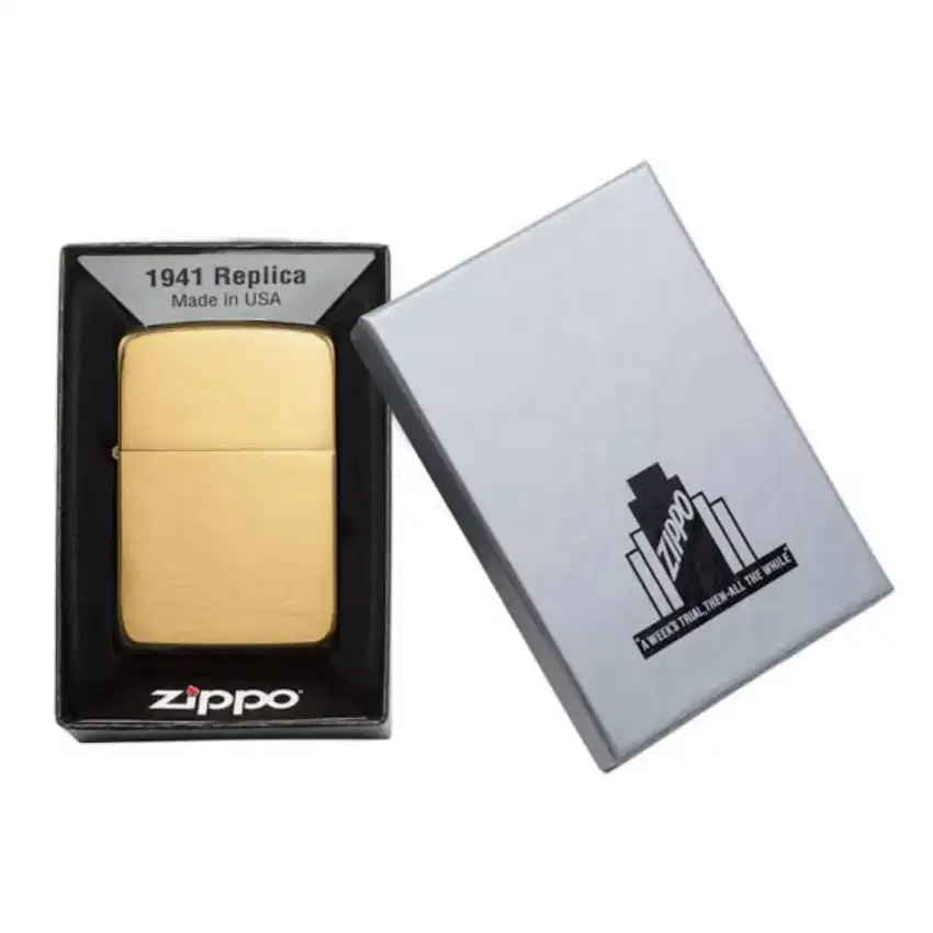 Korek zippo 1941 replica brushed brass ok punya