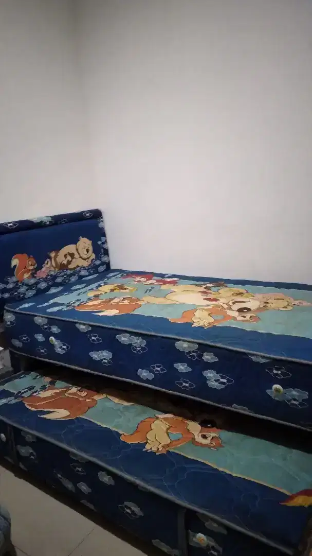 Kasur/Tempat Tidur/Set Springbed Sorong 2 in 1 ukuran 100×200